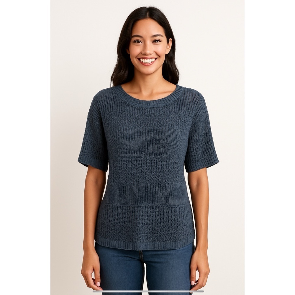 LAFAYETTE 148 NY HEMP SWEATER OPEN KNIT BREATHABLE LUXURY MINIMALIST MODERN S